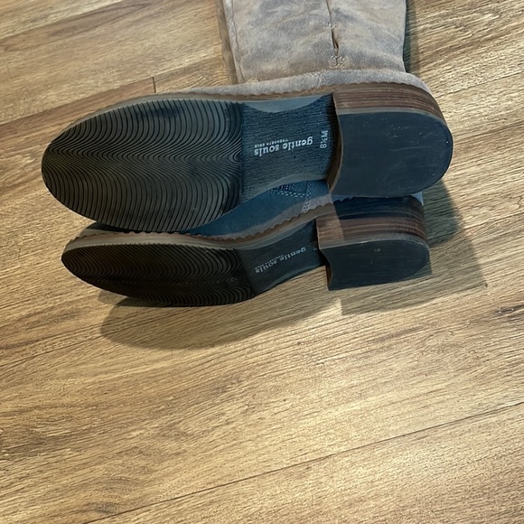 Gentle Souls Suede Mid Calf Boots - Brian Concrete Suede Gray Women's. - Picture 7 of 11